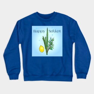 Sukkot Lulav and Etrog Tropical Palm Leaves Jewish Holiday Crewneck Sweatshirt